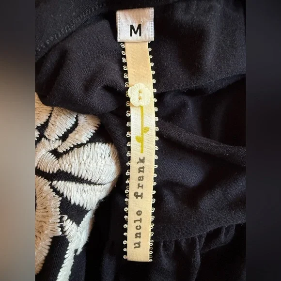 Anthropologie Uncle Frank Black Embroidered Scoop Neck Dress Women’s Size Medium - Picture 6 of 7